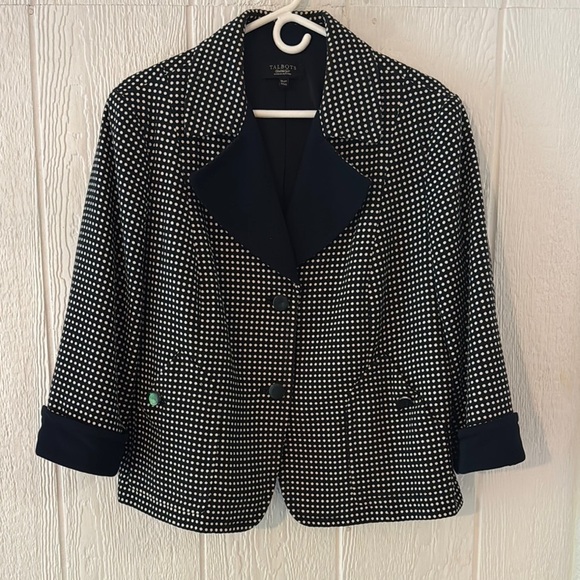 Talbots polka dot cropped blazer - Picture 1 of 7